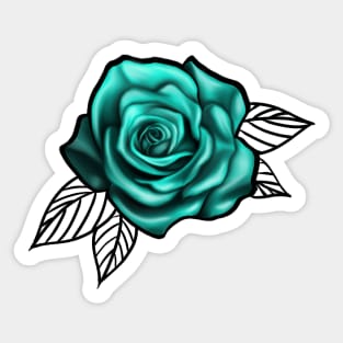 Turquoise rose Art Print Sticker